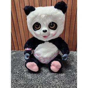 Jakks Pacific 2015 Plush Animal Babies Nursery Black White Panda Toy #A76